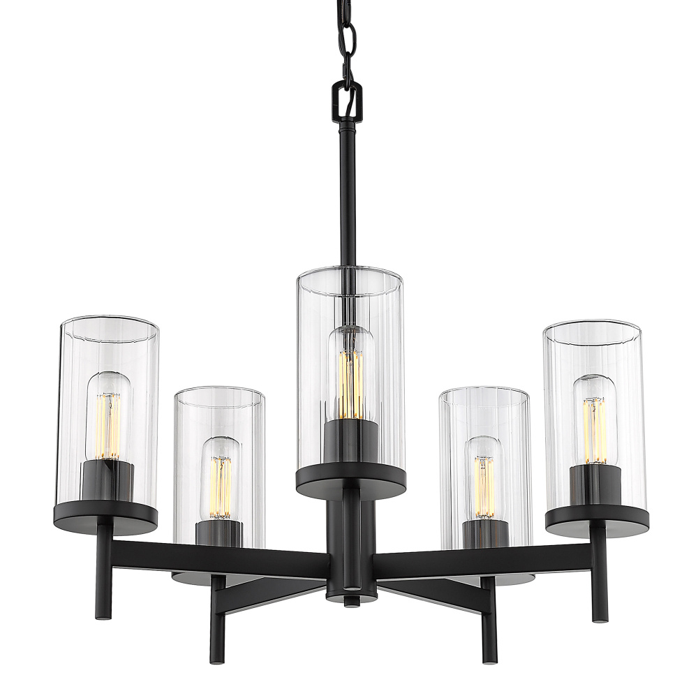 Golden Lighting Winslett 5-light Chandelier in Matte Black